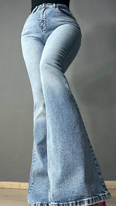 Джинси жіночі Sherocco 7044-1 FLARE кльош від коліна стрейчеві блакитні, блакитний, 25, 25, 66 см, 90 см Київ - фото 7