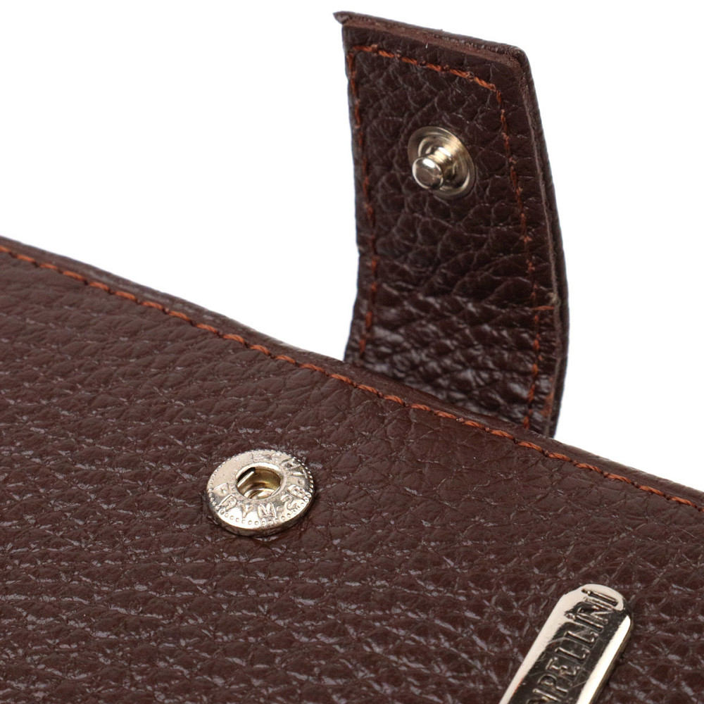 Практичний горизонтальний гаманець для чоловіків із натуральної шкіри флотар CANPELLINI 21886 Коричневий Київ - фото 7