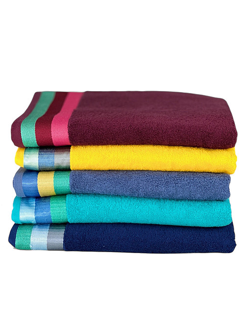 Махровое полотенце Ideal Textile 70*140 см с яркими полосками (56860802) Бордовый Черновцы - изображение 2