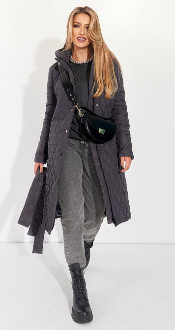 Стильне стьобане напівпальто (42) Київ - фото 3