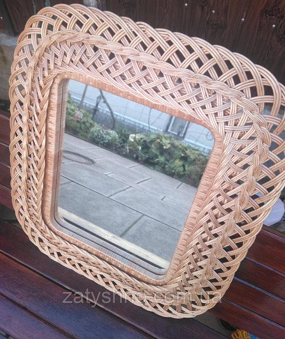 Дзеркало плетене настінне квадратне Київ - фото 2