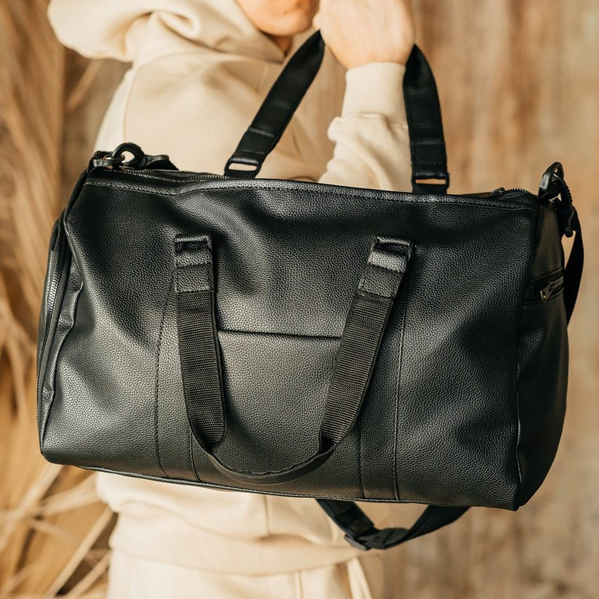 Спортивна дорожня сумка для тренувань і фітнесу з плечовим ременем, чорнаMasterSem Київ - фото 6