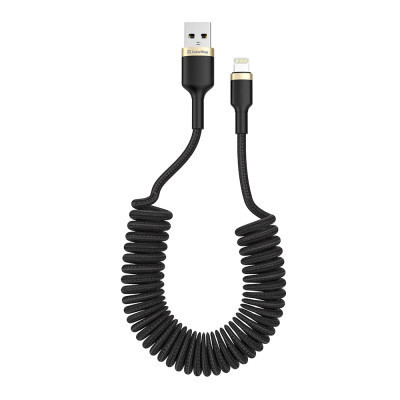 Дата кабель USB 2.0 AM to Lightning 1.0m spiral black ColorWay (CW-CBUL051-BK) Винница - изображение 1
