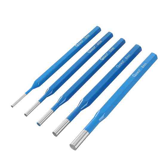 Набір зубил по металу, пробійників та керн "GeKo" к-т 12 шт [CrV] Стрий