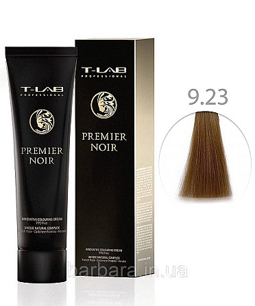 Крем-краска для волос T-LAB Professional Premier Noir Colouring Cream 9.23 Очень светлый блондин перламутрово-золотистый Киев - изображение 1