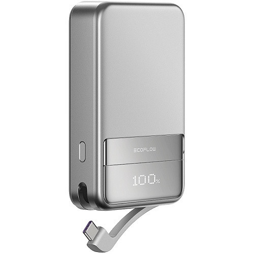 Power bank (Зовнішній акумулятор) EcoFlow RAPID Magnetic EF-RAPID10000-EU 10000 mAh 65W Qi2 MagSafe USB-C Silver Миколаїв - фото 5