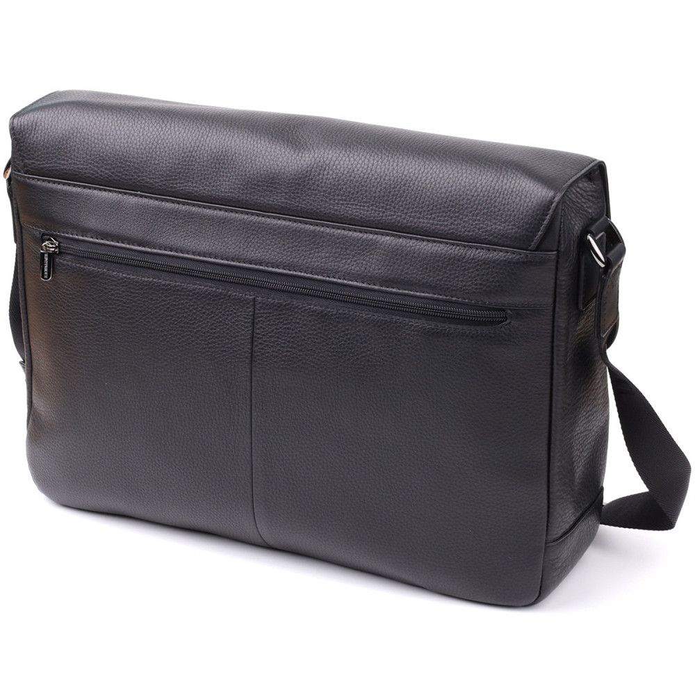 Чоловіча сумка-портфель для ноутбука із зернистої натуральної шкіри Tony Perotti 20864_1 (6036-38 nero) Чорний Київ - фото 2