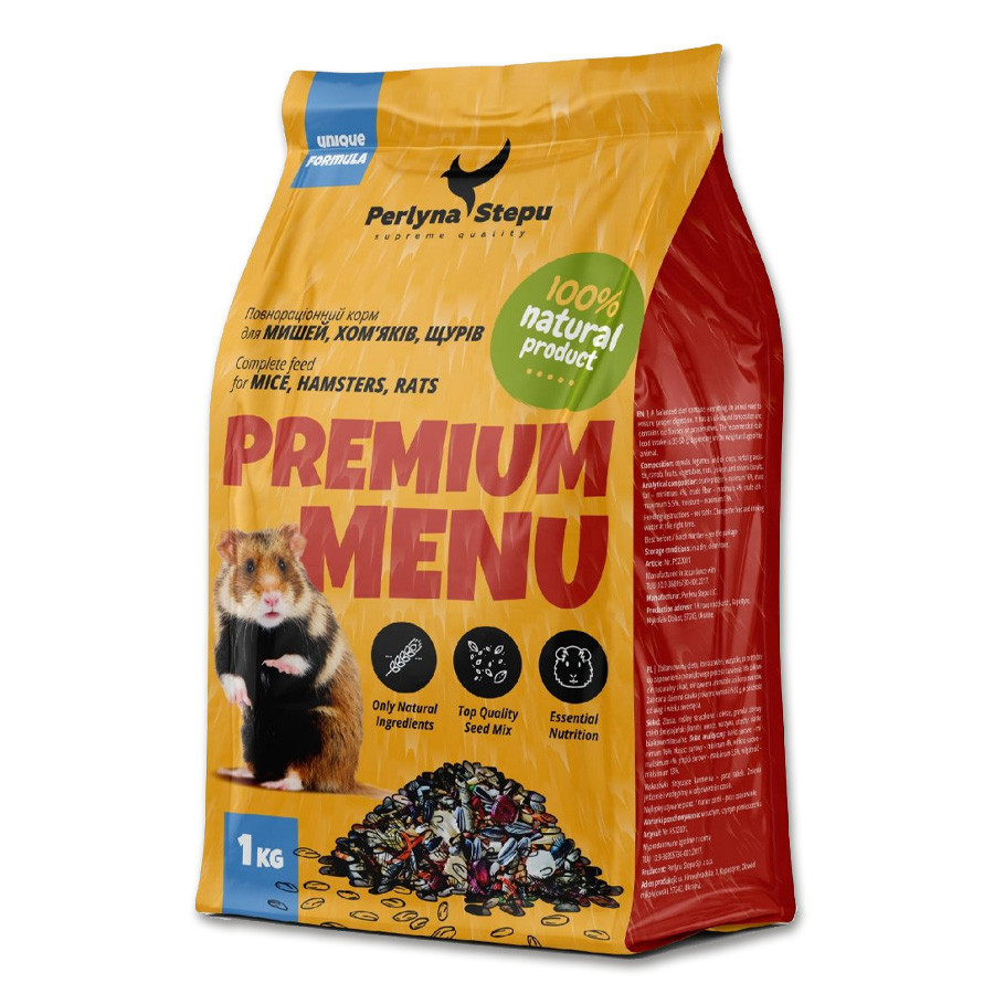 Зерносмесь Жемчужина Степи: Premium Menu для хомяков, 1 кг Винница - изображение 1