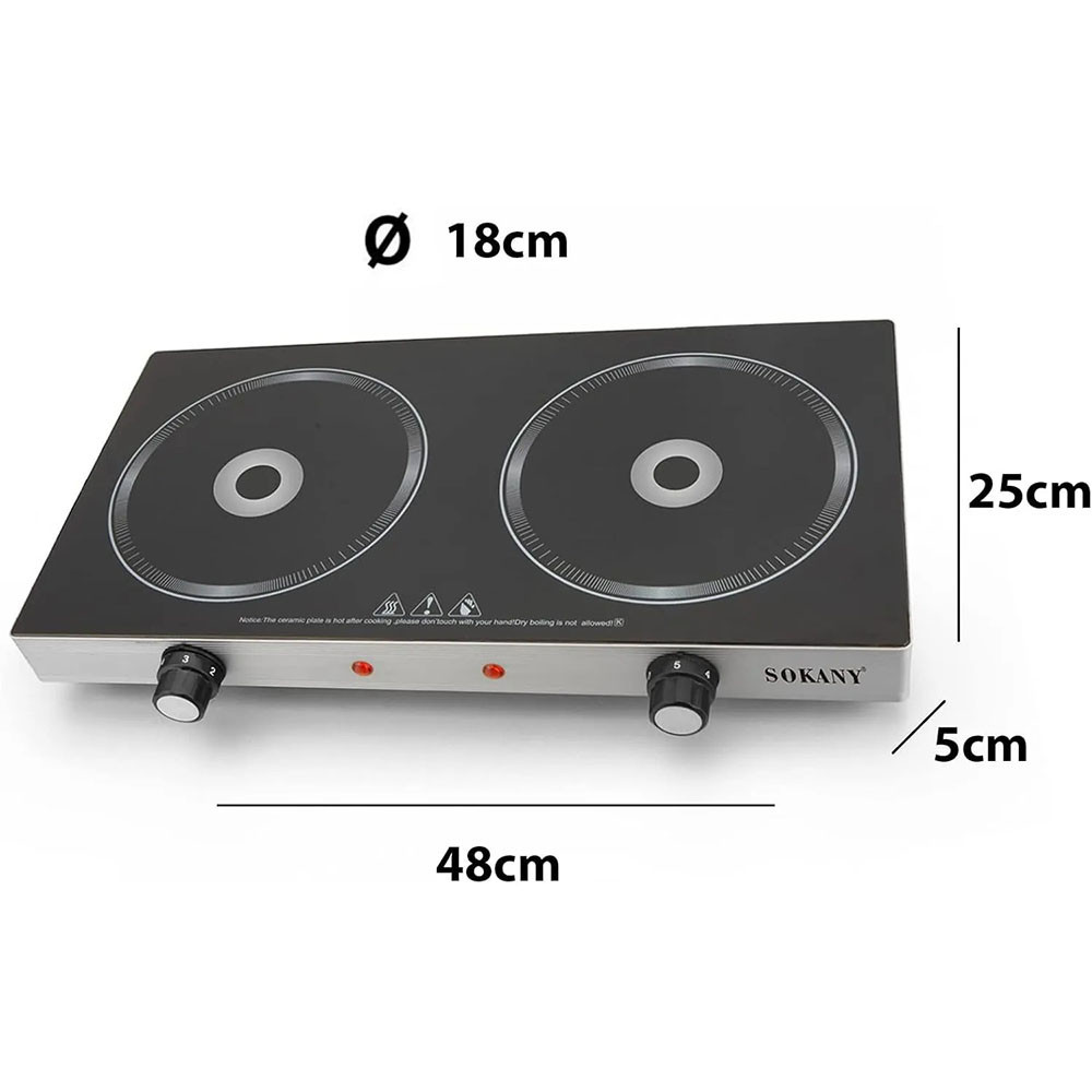 Индукционная плита на 2 конфорки 2400Вт,Sokany SK-224 SBR Киев - изображение 7