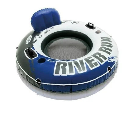 Надувне крісло-круг з підстаканниками ручками та тросом 135 см Intex 58825 сине Київ - фото 1