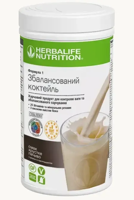 Збалансований коктейль зі смаком Хрусткого печива Формула-1 Гербалайф Коктейль для контролю ваги, коктейль для енергії та схудненн Дніпро - фото 3