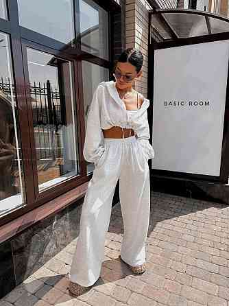 Женский стильный оверсайз костюм двойка: худи и штаны двунитка Одесса