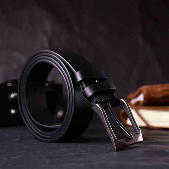 Стильный пояс под брюки для мужчин из натуральной кожи GRANDE PELLE 11690 Черный Киев