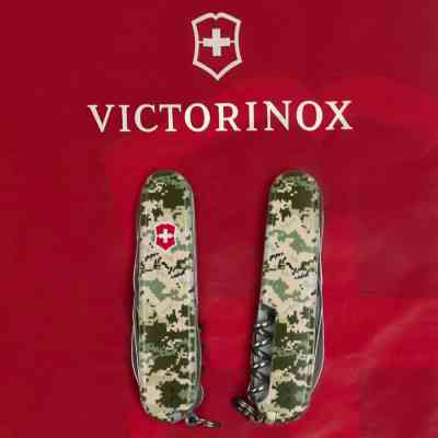Нож Victorinox Huntsman Army 91 мм Піксель + Лого (1.3713.3_W3941p) Винница