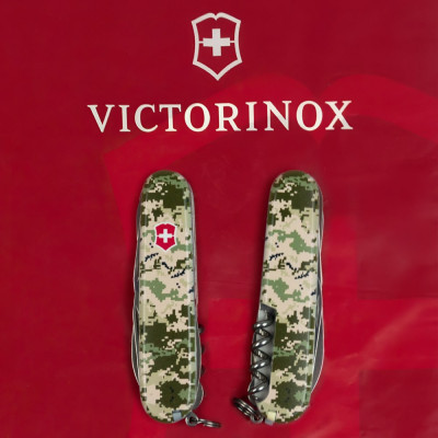Нож Victorinox Huntsman Army 91 мм Піксель + Лого (1.3713.3_W3941p) Винница - изображение 6