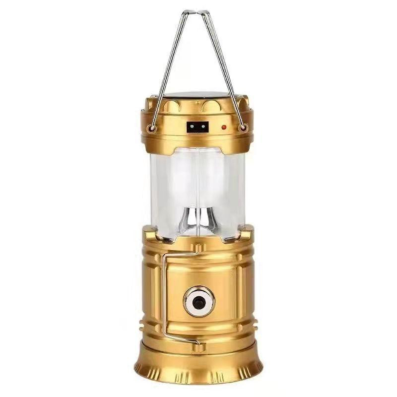 Ліхтар кемпінговий світлодіодний 36 Вт з USB зарядкою, ручкою та підвісом • Світильник туристичний HP-DT-1GOLD Коломия - фото 1