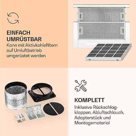 Mariana Neo 60 витяжка з плоским екраном 60 см 640 м3/год витяжка LED білий (Німеччина, читати опис) Рівне