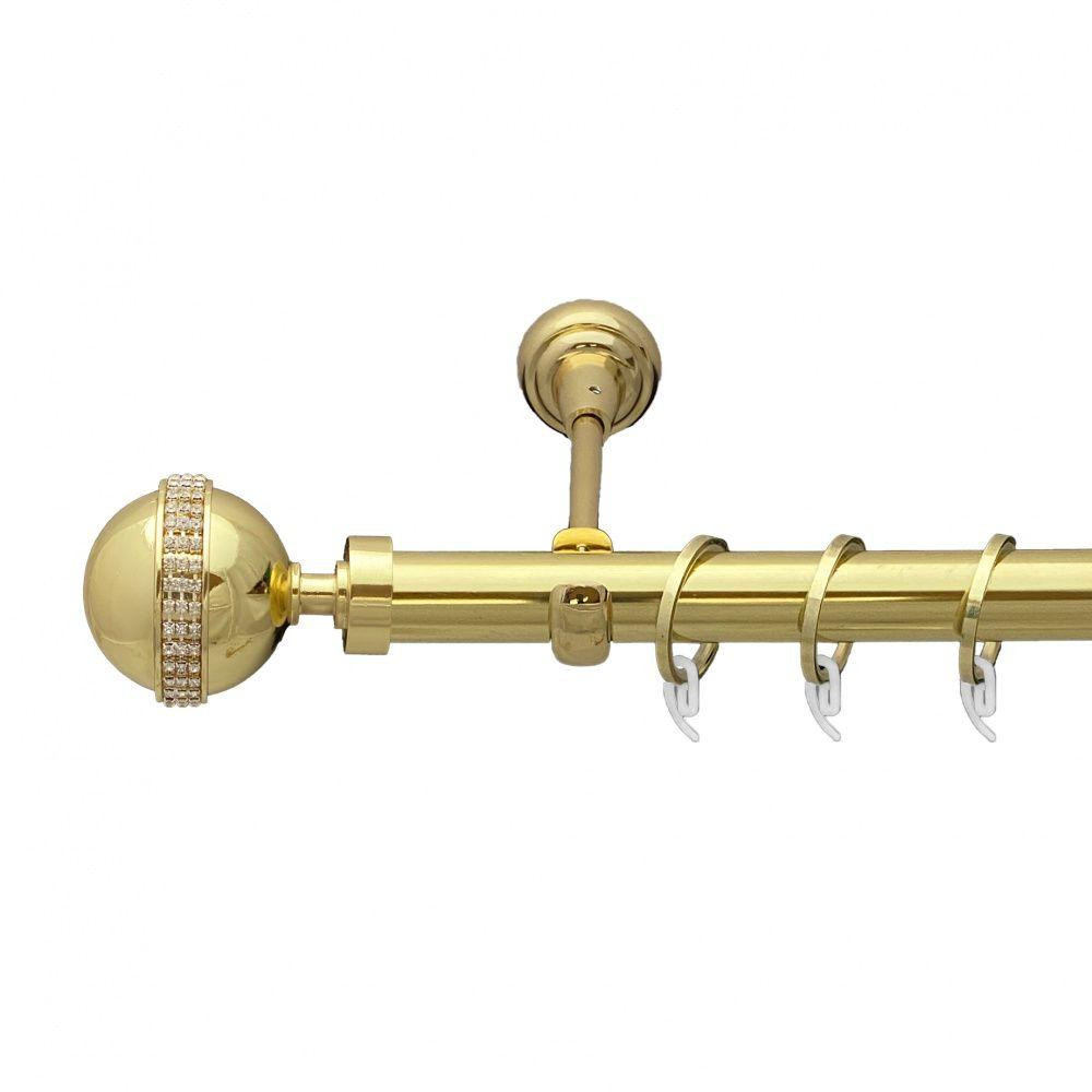 Карниз Orvit Авея металевий однорядний відкритий гладка труба кільце фасонне металеве  Золото 25 мм 300 см (7035233) Львів - фото 1