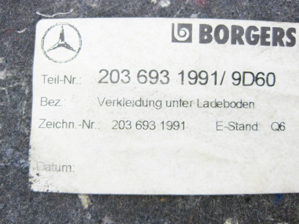 Mercedes-Benz  A2036931991 9D60 Обшивка підлоги багажника синьо-чорна C-Class S203 універсал Одеса - фото 7
