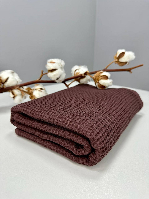 Вафельний рушник Ideal Textile 70х140 см 240 г/м2 (56860827) Коричневий Чернівці - фото 4