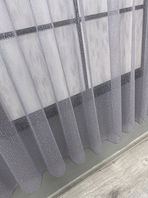 Тюль VR-Textil 1986т Лен Дождик серый 300х170 см (42-1367) Киев - изображение 7