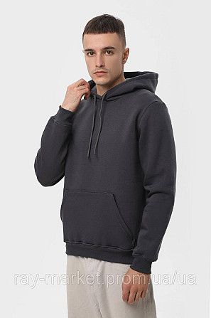 Набір чоловічий худі утеплене 2шт RAY BASIC Темно-сірий/ Чорний (U0401M-Dark Grey-Black) XL Київ - фото 3