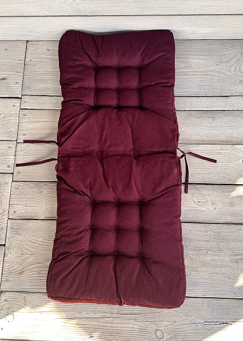 Подушка для стільців (50x120х8 см) подвійна Decorator Мальмо колір бордовий 84-124 Київ - фото 3