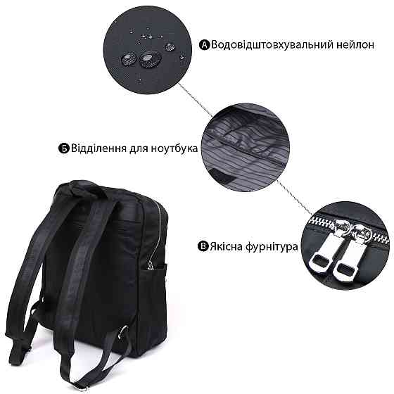 Рюкзак нейлоновий Vintage 14808 Чорний Київ