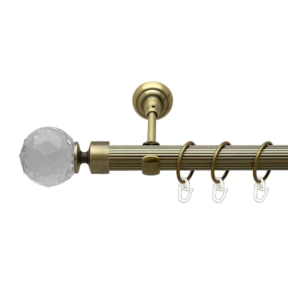 Карниз Orvit Люміера металевий однорядний відкритий рифлена труба кільце металеве Антик 25 мм 240 см (00-00017615) Львів - фото 1