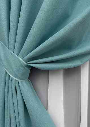 Комплект штор на люверсах VR-Textil Блэкаут двусторонний ASHEN NIGHT № 1846ш Лазурный 150х270 см 2 шт (37-0287) Киев