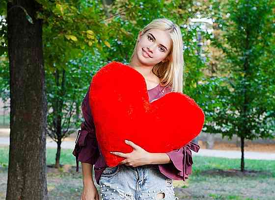 Плюшева іграшка-подушка «Серце» 50 см, м'яка іграшка. Тернопіль