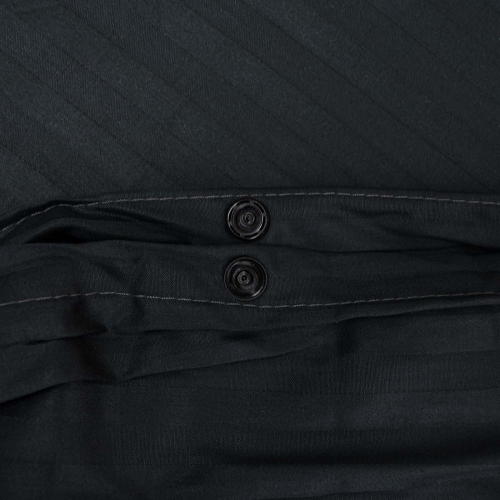 Постільна страйп сатин комплект двоспальний 125 г/м2 YouStar (Чорний) 2 х 50х70 Суми - фото 2