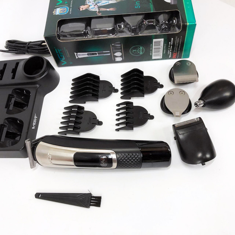 Перукарська машинка акумуляторна професійна VGR 5 в 1 V-111, Універсальні машинки для стрижки волосся SK-89 Львів - фото 17