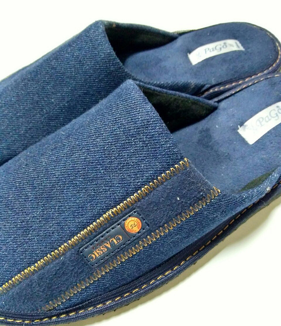 Тапочки мужские домашние джинсовые закрытые тм 