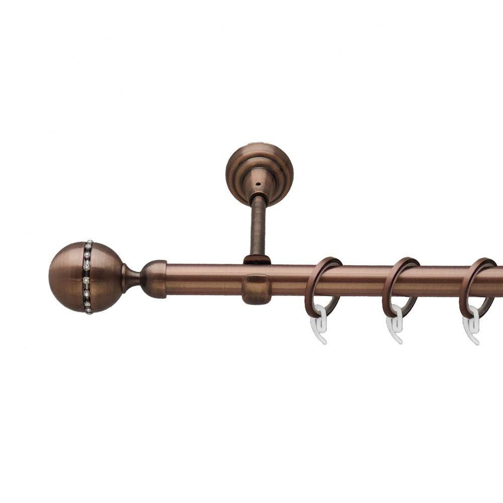 Карниз Orvit Кортеза металевий однорядний відкритий гладка труба кільце фасонне металеве  Мідь 19 мм 200 см (00-00011828) Львів - фото 1