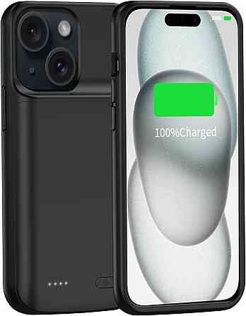 Чехол-аккумулятор MIGAFEI для iPhone 15/15 Pro 6,1″, PowerBank 7000 мА·ч, зарядка 2-в-1, черный Киев