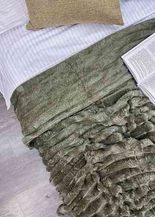 Плед-покривало смужка VIP Шарпей 200х230 см (+-10см) Болотний (87-143) Київ