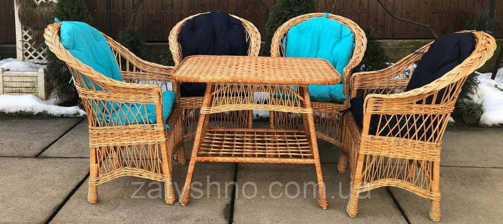Мебель плетеная с голубыми и синими подушками Киев - изображение 3