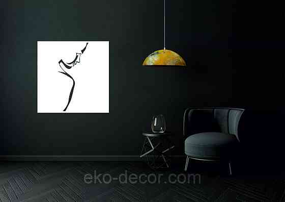 Декоративне настінне Панно «Сілует жінки», Декор на стіну 50*50 см, Білий Київ