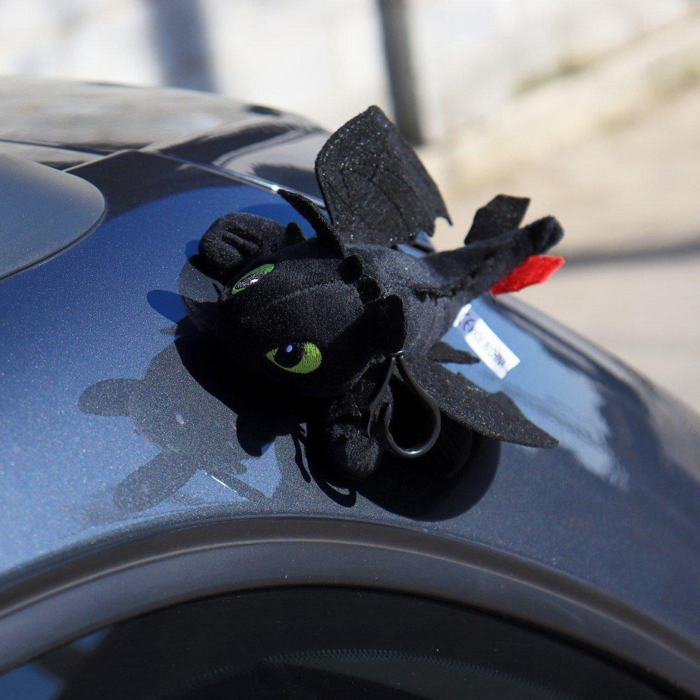 Мягкая игрушка на машину Дракон Беззубик на клейкой основе + карабин,20см / Плюшевая игрушка в машину SBR Киев - изображение 5