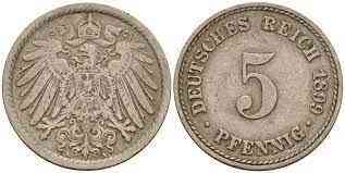 5 пфеннігів 1899 A - Німеччина Полтава