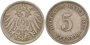 5 пфеннігів 1899 A - Німеччина Полтава - фото 1