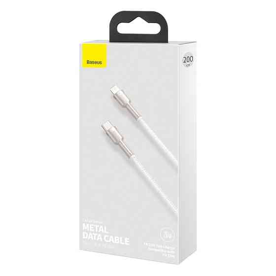 Кабель Baseus Cafule Series Metal Data Cable Type-C to iP PD 20W 2m White Одеса