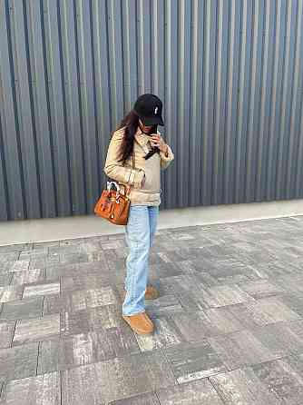 Стильная женская дублёнка Бежевый M Харьков