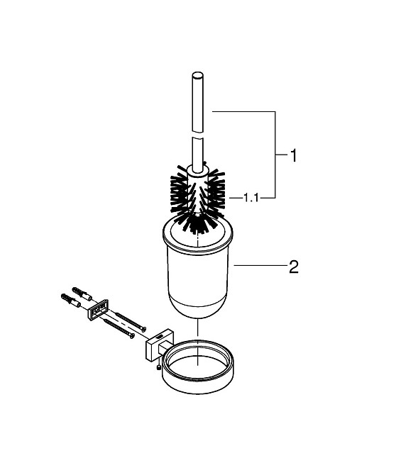 Туалетный ершик подвесной в комплекте Grohe Essentials Cube New (40513001) Черновцы - изображение 3