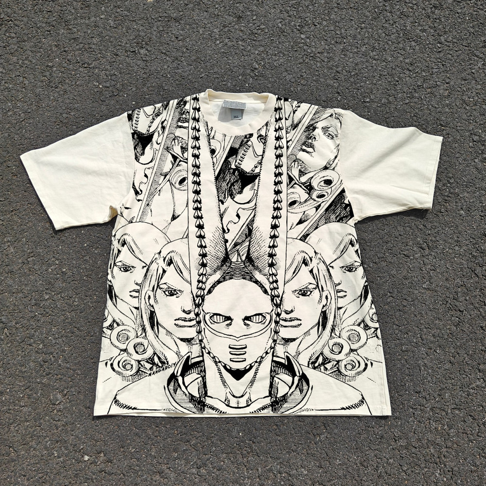 Футболка чоловіча з принтом аніме Аніме Джоджо Стеел Балл оверсайз (S/M/L) Черний Дніпро - фото 9