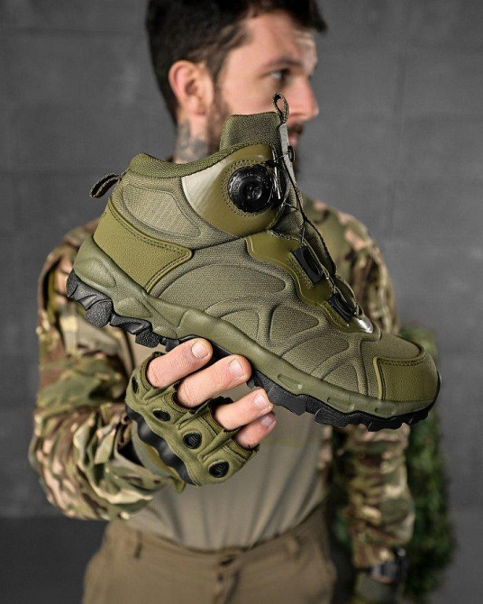 Тактичні черевики на автозав'язці олива ВТ7982 Одеса - фото 15