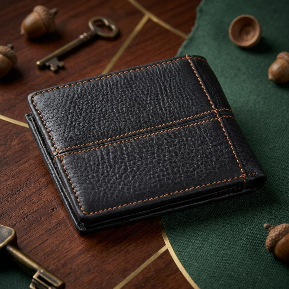 Кошелек мужской Vintage 14227 Черный Киев - изображение 13