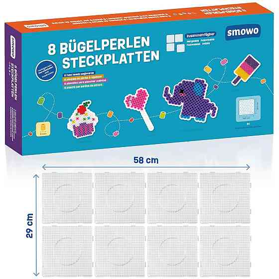 Пластины для пайетки SMW-810 прозрачные 14.5×14.5 см 5 мм 8 шт соединяемые с длинными шипами набор Киев