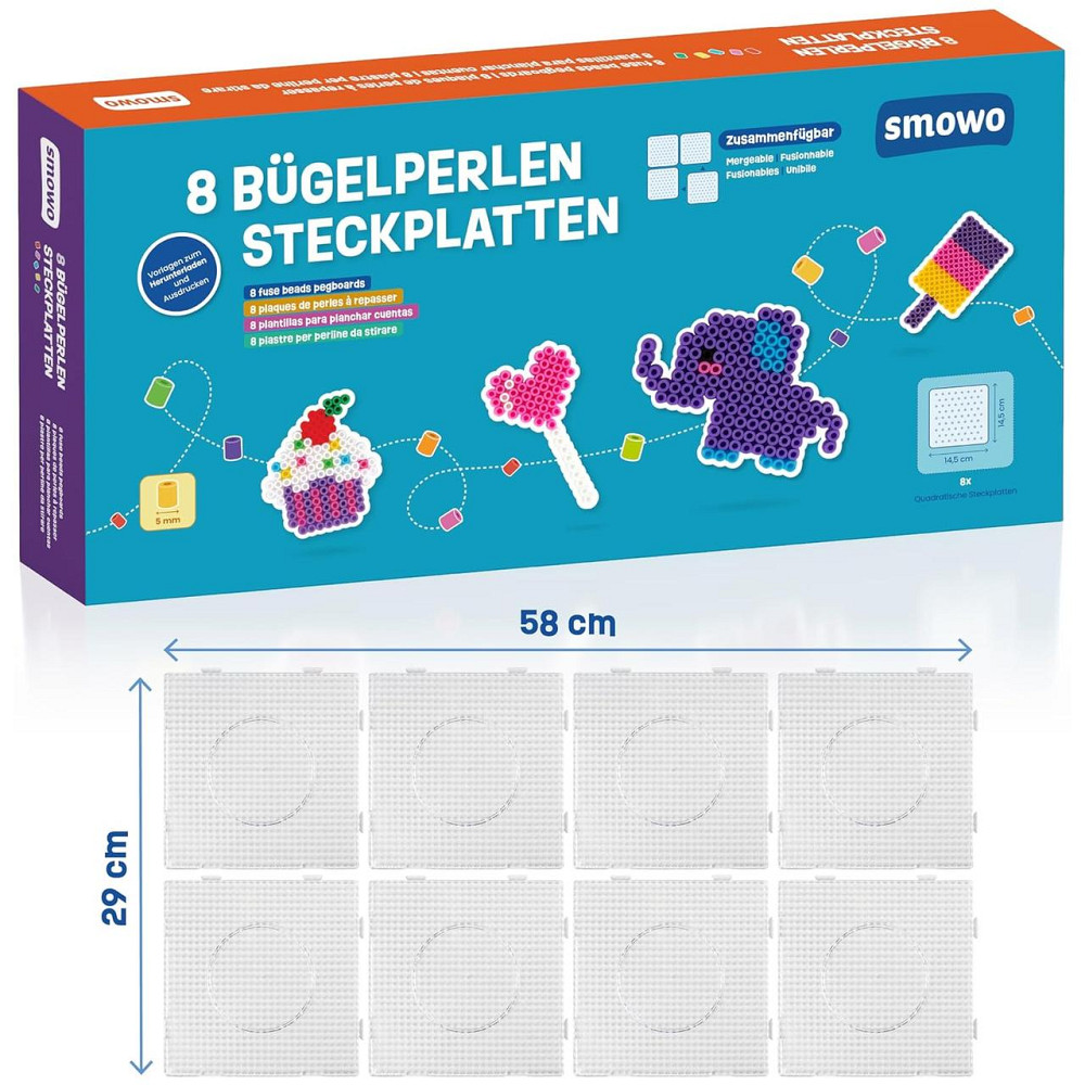 Пластины для пайетки SMW-810 прозрачные 14.5×14.5 см 5 мм 8 шт соединяемые с длинными шипами набор Киев - изображение 1